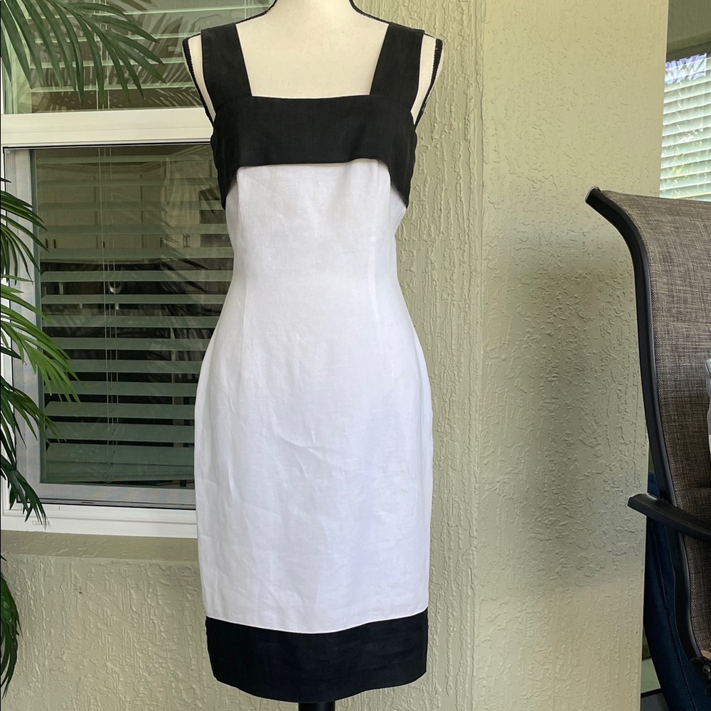 Andrea Jovine Black and White Midi Dress